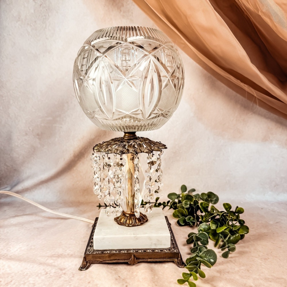 Hollywood Regency Crystal Lamp